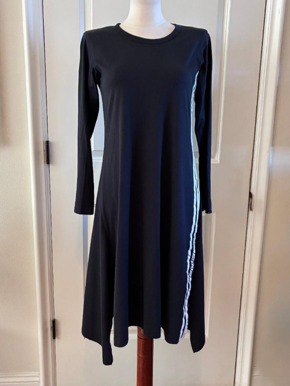 Vintage Y3 Yohji Yamamoto Adidas Dress,XS, 2000's, T Shirt Fabric, Black & White